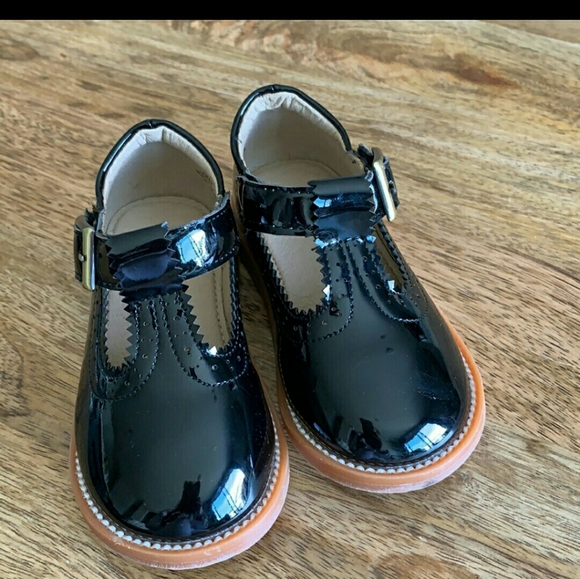 Ginfive Infant Toddler Black Patent Shoes Size 5 - Picture 1 of 6
